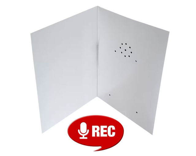 30 Seconds Plain White DIY Greeting Card Recorder with WAV Audio Customizable 60 Seconds for Promotional Gifts