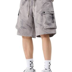 Men's Summer <b>Cargo</b> <b>Shorts</b> 100% Polyester Casual Sports Pants <b>Elastic</b> <b>Waist</b> Mid <b>Waist</b> Solid Pattern Knitted Weaving - Product Image 2
