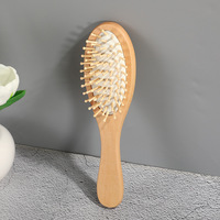 Massage bambou peigne main travail économie tête ronde bambou dents ne font pas mal femmes cheveux longs maison caoutchouc coussin d'air peigne cadeau