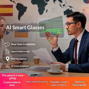 Lunettes AR Intelligentes avec IA, Contrôle Tactile et Boutons, Guide d'Ondes Lumineuses Pleine Couleur, Traduction <span class=keywords><strong>en</strong></span> Temps Réel, Navigation HUD et Commande Vocale - Product Image 1