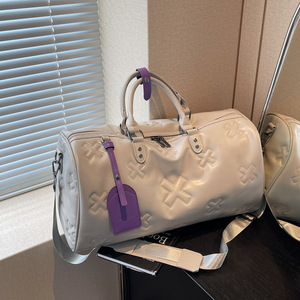 Bolsa de Viaje de Gran Capacidad para Negocios y Fitness, Bolsa de Gimnasio con Diseño en Relieve de PU, Bolsa Deportiva con Separación para Ropa Seca y Mojada, de Poliéster - Product Image 2