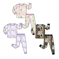 Ensemble de pyjama personnalisé pour nouveau-né en bambou/élasthanne avec dentelle, style décontracté à manches longues pour filles avec poche sur la hanche