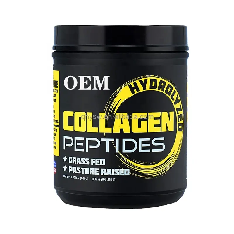 ओईएम कोलेजन पेप्टाइड्स पाउडर प्रीमियम हाइड्रोलाइज्ड प्रोटीन प्रकार I और III कोलेजन पेप्टाइड्स पाउडर बिना स्वाद वाले घास-खाद्य त्वचा जोड़ों