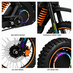 Moto tout-terrain électrique MT-X 2000W 48V pour adultes, freins à disque hydrauliques, suspension intégrale, vente en gros d'usine OEM - Product Image 4