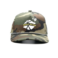 Casquette de baseball vintage 5 panneaux imperméable avec trous découpés au laser, logo en silicone camouflage, personnalisable en petite série, unisexe, avec sangle, pour sports de plein air