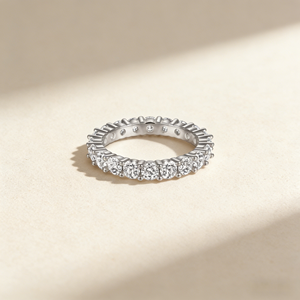 Full Eternity <b>Ring</b> 925 Sterling Silver Round CZ Eternity Band Prong <b>Set</b> <b>Wedding</b> Anniversary Stackable <b>Ring</b> <b>for</b> <b>Women</b> - Product Image 5
