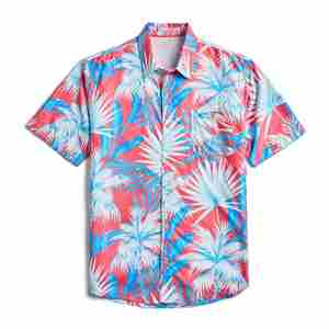 Chemise décontractée pour homme, col montant, manches courtes, imprimé ethnique, respirante, tricotée, 100 % polyester, collection printemps-été, OEM - Product Image 3