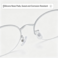 Kacamata Semi-rimless Gaya Old-Money Mewah, Elegan, dan Tenang dengan Desain Huruf Berongga, Warna Dingin 58302