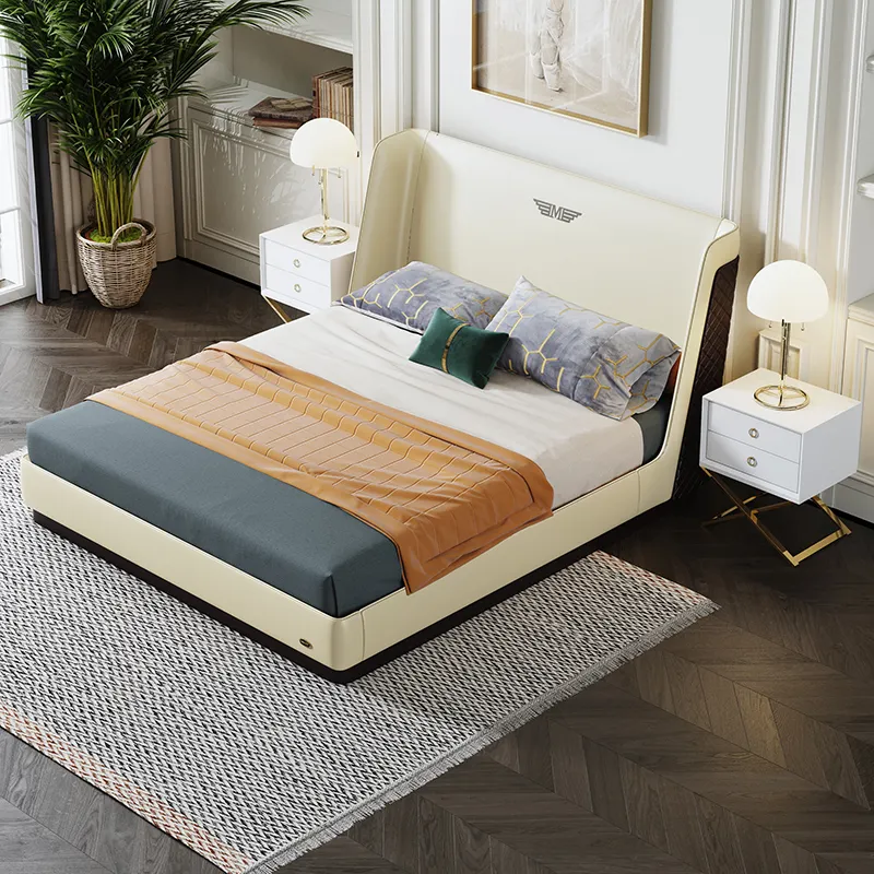 Высококачественная домашняя мебель из натуральной кожи, наборы мебели для спальни большого размера
