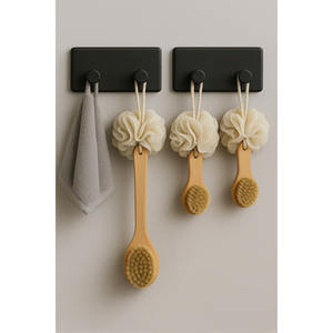 Modern Minimalist 8-Piece Wall Mounted Robe <b>Hooks</b> Traceless Adhesive Tape Hangers 10-14lb Capacity for <b>Bathroom</b> Kitchen Easy - Product Image 3