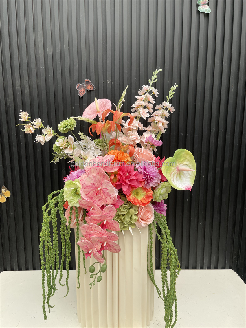 Sfera di fiori rosa e verde, 30 cm