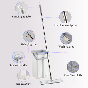 Professional Cleaning Magic <strong>Mop</strong> Bucket Frame <strong>Microfibre</strong> Fabric High Dehydration Rate Automatic Wringing <strong>Mop</strong> and Bucket Set - Product Image 4