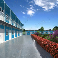 Maison conteneur FLKT en kit avec toilettes publiques et salle de douche, unité modulaire préfabriquée mobile en conteneur maritime