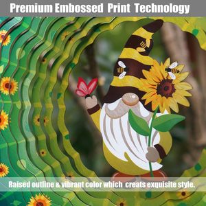 EnchGarden Molinillos de Viento Cinéticos de Acero Inoxidable 3D de 12 Pulgadas y 0.5mm de Grosor con Diseño de Gnomo Girasol para Jardín - Product Image 5