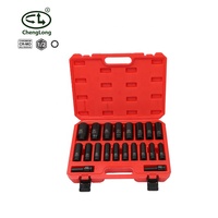 Juego de Llaves de Impacto Profesionales de 1/2 Pulgada CRV, Estuche Rígido OEM de 35 Piezas, Negro, 8-32 mm, Fábrica China