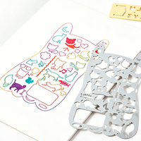 Pochoir personnalisé en acier inoxydable pour journal, règle multifonction pour planificateur, pochoir de dessin pour bullet journal, pour loisirs créatifs DIY