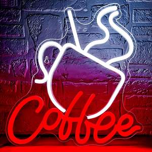 Letrero de Neón LED con Diseño de Café para Decoración de Pared, Letrero Comercial para Cafetería, Bistro, Tienda, Bar, Restaurante - Product Image 1