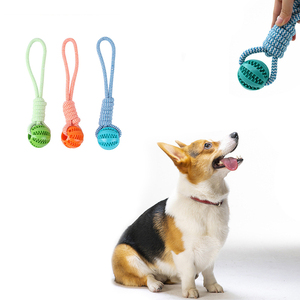 Durable Braided Rope and <b>Rubber</b> Ball Pet Chew Toys for Teething Puppies Plush Gift for Cats for Playing - Product Image 2