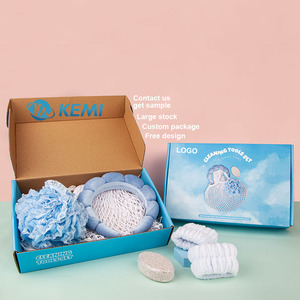 Kaimi-Herramienta de limpieza corporal personalizada, juego de regalo de spa, incluye esponja de ducha, diadema de lufa, muñequera, piedra pómez, Kit de exfoliación de pies - Product Image 1