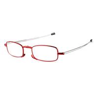 Lunettes de lecture pliantes portables, anti-lumière bleue, petit cadre carré, étui en métal, pour personnes âgées, travail quotidien au bureau