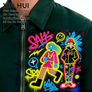 Chaqueta de Piloto Personalizada al por Mayor para Hombre, Modelo 2026, Sólida, Cortavientos, Impermeable, Ecológica, de Invierno, con Cuello Alto y Logotipo Frontal, de Poliéster - Product Image 2