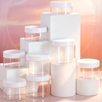 Pot cosmétique cylindrique en PET à large ouverture avec bouchon à vis, plusieurs tailles (100/150/200 ml), emballage écologique pour crème, conteneur de stockage