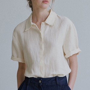 Nuova <span class=keywords><strong>camicia</strong></span> di <span class=keywords><strong>lino</strong></span> da <span class=keywords><strong>donna</strong></span> di alta qualità di vendita calda 2023 abbigliamento Casual in <span class=keywords><strong>lino</strong></span> fornitore personalizzato Top in <span class=keywords><strong>lino</strong></span> di cotone - Product Image 3
