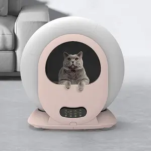 Caixa de areia para gatos com autolimpeza inteligente Wifi, banheiro automático inteligente fechado grande e luxuoso