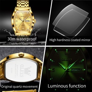   Reloj para hombre 5528, marca original, reloj de cuarzo para negocios, resistente al agua, luminoso, con esfera tonneau, reloj con fecha y día. - Product Image 5