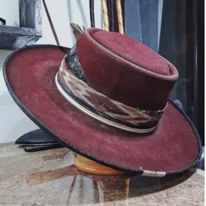 2023 recién llegado diseño Vintage 100% fieltro de lana sombrero Fedora caro sombrero de pastel de cerdo