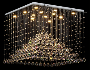Carré Atmosphérique Pyramide Suspendu Ligne Cristal Lampe Salon Licht En Gros <span class=keywords><strong>Moderne</strong></span> <span class=keywords><strong>Restaurant</strong></span> Lustre <span class=keywords><strong>Décoration</strong></span> - Product Image 2
