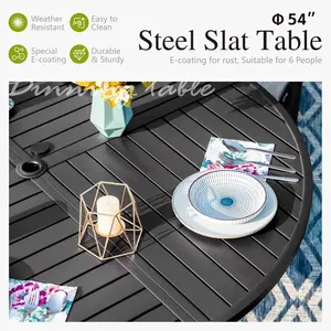 Autocollants modernes pour l'extérieur Ecran solaire imperméable <span class=keywords><strong>Ensemble</strong></span> <span class=keywords><strong>table</strong></span> <span class=keywords><strong>et</strong></span> chaises rondes pour l'extérieur pouvant accueillir <span class=keywords><strong>8</strong></span> <span class=keywords><strong>personnes</strong></span> <span class=keywords><strong>Table</strong></span> <span class=keywords><strong>et</strong></span> chaises pour l'extérieur - Product Image 6