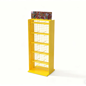 Estante de exhibición moderno portátil de <span class=keywords><strong>metal</strong></span> a prueba de óxido con estantes desmontables y acabado de barniz para uso doméstico y minorista - Product Image 3
