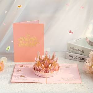 Custom Ins 3D Pop up Luxury Crown Design Happy Holiday Graduation Paper <strong>Card</strong> for Women Wife <strong>Mother</strong> Daughter <strong>Grandma</strong> Girlfriend - Product Image 3