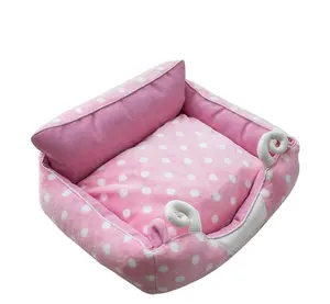 Wholesale paw shape soft fabric round luxury dog bed