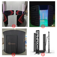 Cabine photo 360 personnalisée avec logo, colorée, 8ft 10ft, avec éclairage LED multicolore