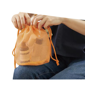 Moda artículos de Compras de moda embalaje artículos de viaje para el hogar organizador de almacenamiento de malla de fondo redondo bolsas con cordón - Product Image 2