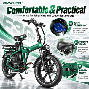 จักรยานไฟฟ้าพับได้ QMWHEEL F30 Pro UK Stock ขนาด 20 นิ้ว 250W 48V 45Ah ระยะทางไกล จักรยานไฟฟ้าส่งของ ขายส่ง - Product Image 6