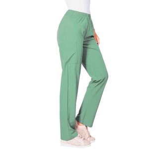 Women's Cargo Pants Solid Color Elastic Waist Mid Rise Breathable Work Trousers For Hospital Clinic Nurse Doctor Wear - Product Image 5