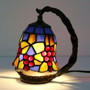 LongHuiJing <b>Antique</b> Tiffany Style <b>Table</b> Lamp Art <b>Bedside</b> Light Handcrafted Desk Lamps Stained Glass Dragonfly Lampshade Lights - Product Image 1