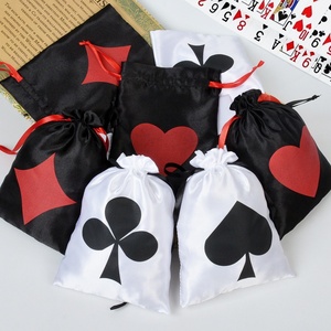 Sac cadeau promotionnel personnalisé avec logo, thème casino, pour fête, anniversaire à Las Vegas, jeu de poker, jetons de poker, <span class=keywords><strong>pochette</strong></span> en satin et velours avec cordon de serrage - Product Image 4