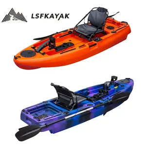 Siège unique une personne 8FT pêche pédale lecteur HDPE kayak de pêche en plastique avec système d'entraînement à pédale et chaise