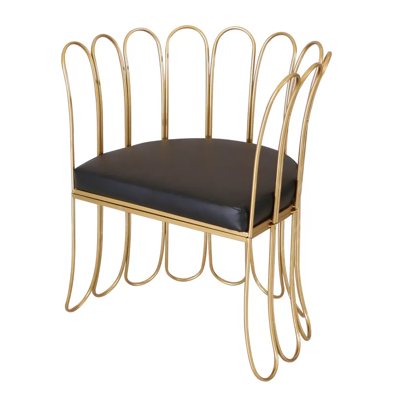 التصميم الحديث ستارة جلدية مادة الحديد أنبوب البتلة على شكل كرسي الطعام ميلانو