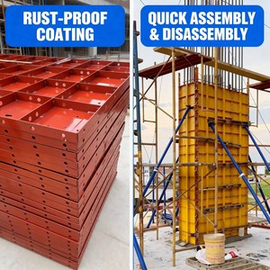 Panneaux de coffrage en acier robustes et réglables avec ajustement de taille, coffrages modulaires en béton pour la construction en place - Product Image 4