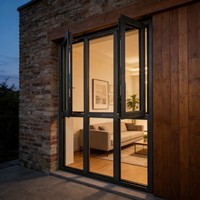 Fenêtre à battant ventilée anti-insectes, design moderne en aluminium et fibre de verre pour maison résidentielle