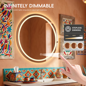Specchio <span class=keywords><strong>da</strong></span> Bagno LED Rotondo Moderno, Specchio <span class=keywords><strong>da</strong></span> Parete Circolare Senza Cornice, Specchio Retroilluminato Intelligente per Hotel, <span class=keywords><strong>Camera</strong></span> <span class=keywords><strong>da</strong></span> <span class=keywords><strong>Letto</strong></span> e Arredamento Casa - Product Image 2