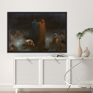 Printed <b>Canvas</b> Artwork: Dante and Virgil in Artistic Harmony,BLACK <b>FRAMED</b> <b>CANVAS</b> - Product Image 3