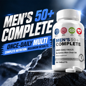 Suplemento multivitamínico completo para hombres mayores de 50 años para energía, salud cerebral y cardíaca para adultos Tabletas multiminerales completas para hombres mayores de 50 años - Product Image 1
