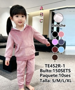 Tuta con Cappuccio Rosa per Ragazze, Manica Lunga, Tinta Unita, Casual con Tasche Laterali, 100% Cotone, Peso Medio, Abbigliamento Autunnale - Product Image 3
