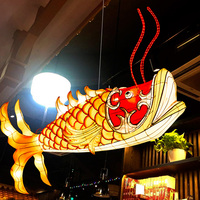 Grandes lanternes décoratives en forme d'animaux, décorations d'extérieur, poisson koi, carpe, fête pour le nouvel an lunaire chinois, 2020